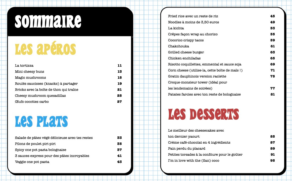 Le Guide des Recettes Faciles et Pas Chères Spécial Étudiants